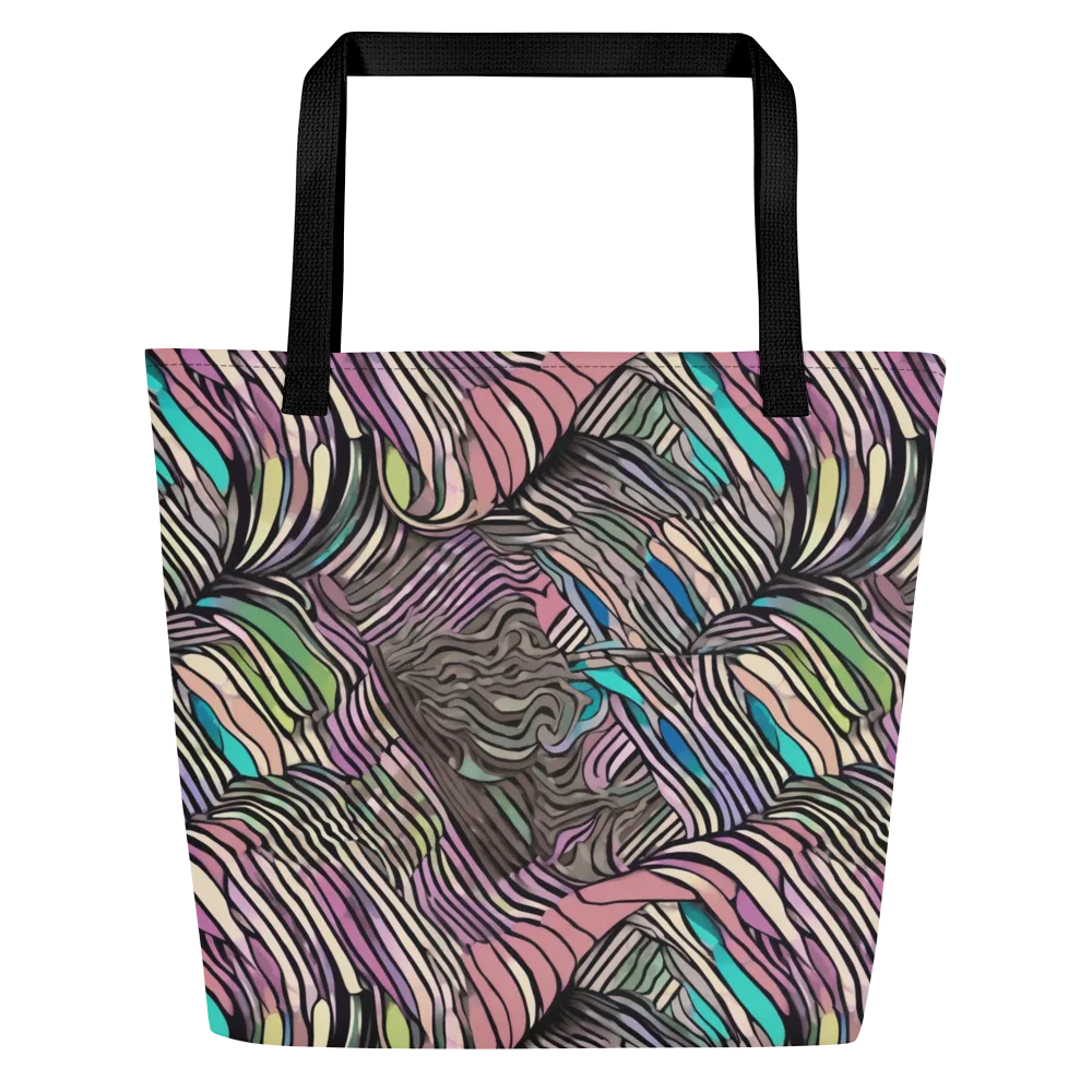 Striated Reverie on Large Tote Bag W/ Pocket — Front