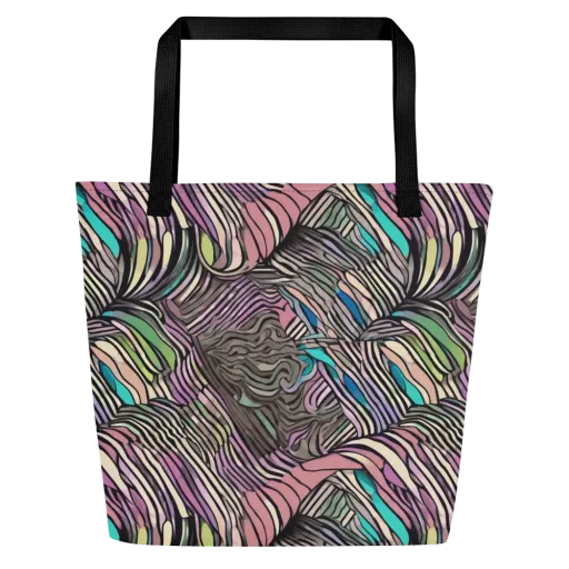 Striated Reverie on a Large Tote Bag W/ Pocket