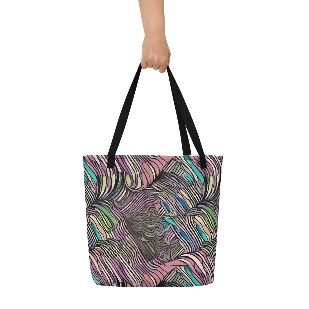 Striated Reverie on Large Tote Bag W/ Pocket — Front