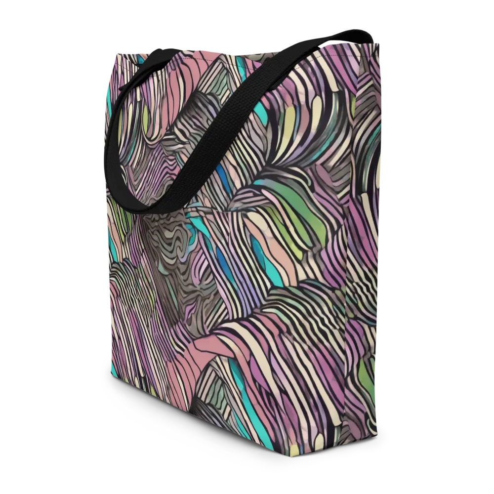 Striated Reverie on Large Tote Bag W/ Pocket — Front