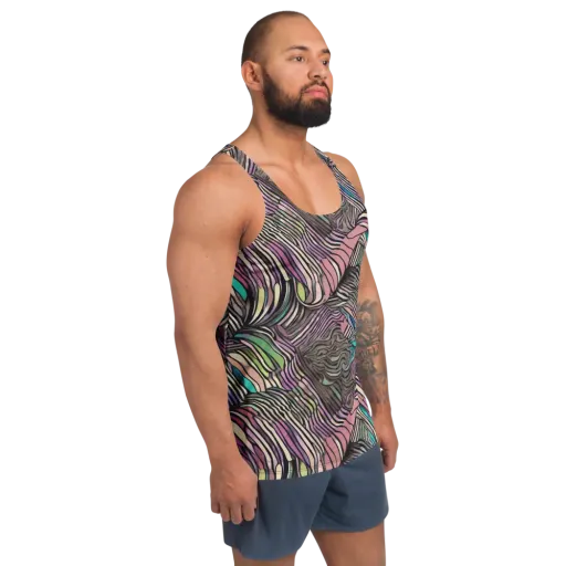 Striated Reverie on a Men's Tank Top