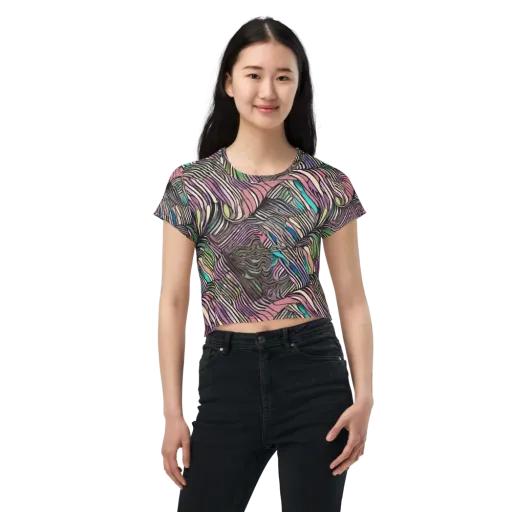 Striated Reverie on a Crop Tee