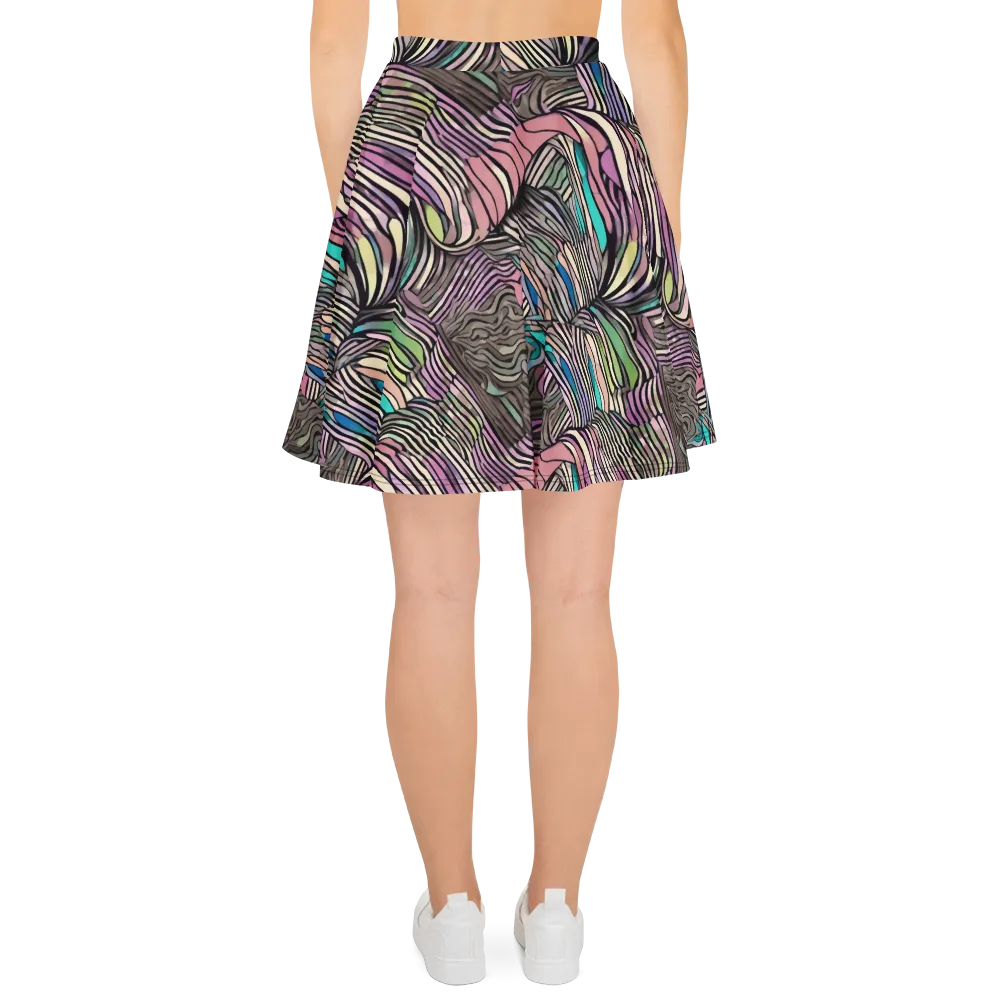 Striated Reverie on Skater Skirt — Back