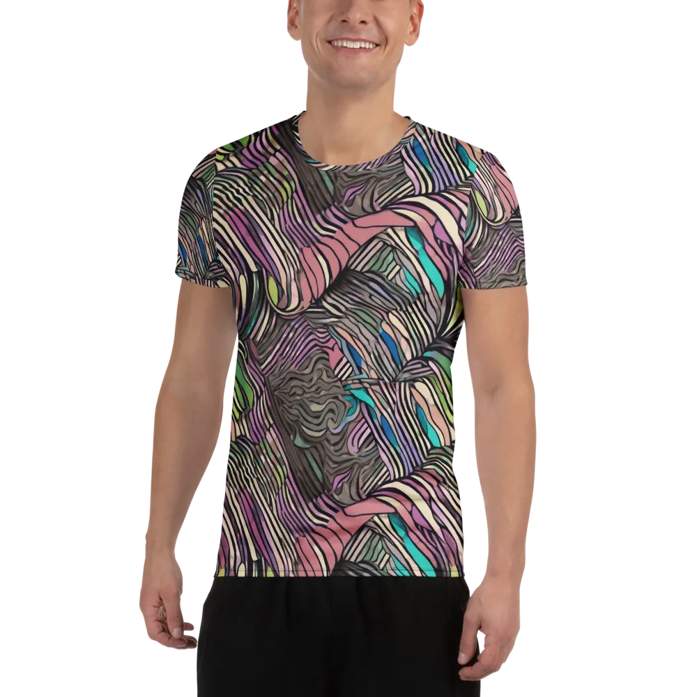 Striated Reverie on Men's Athletic T-Shirt — Front