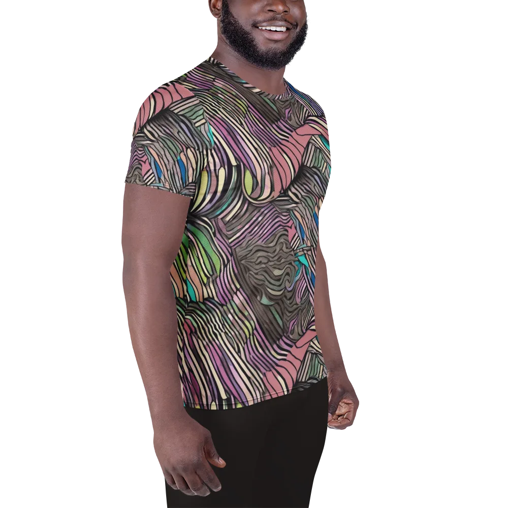 Striated Reverie on Men's Athletic T-Shirt — Right