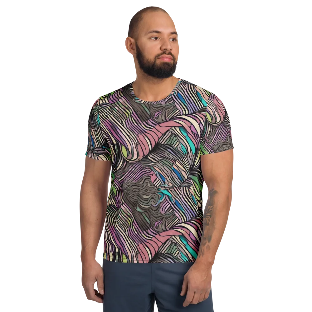 Striated Reverie on Men's Athletic T-Shirt — Front