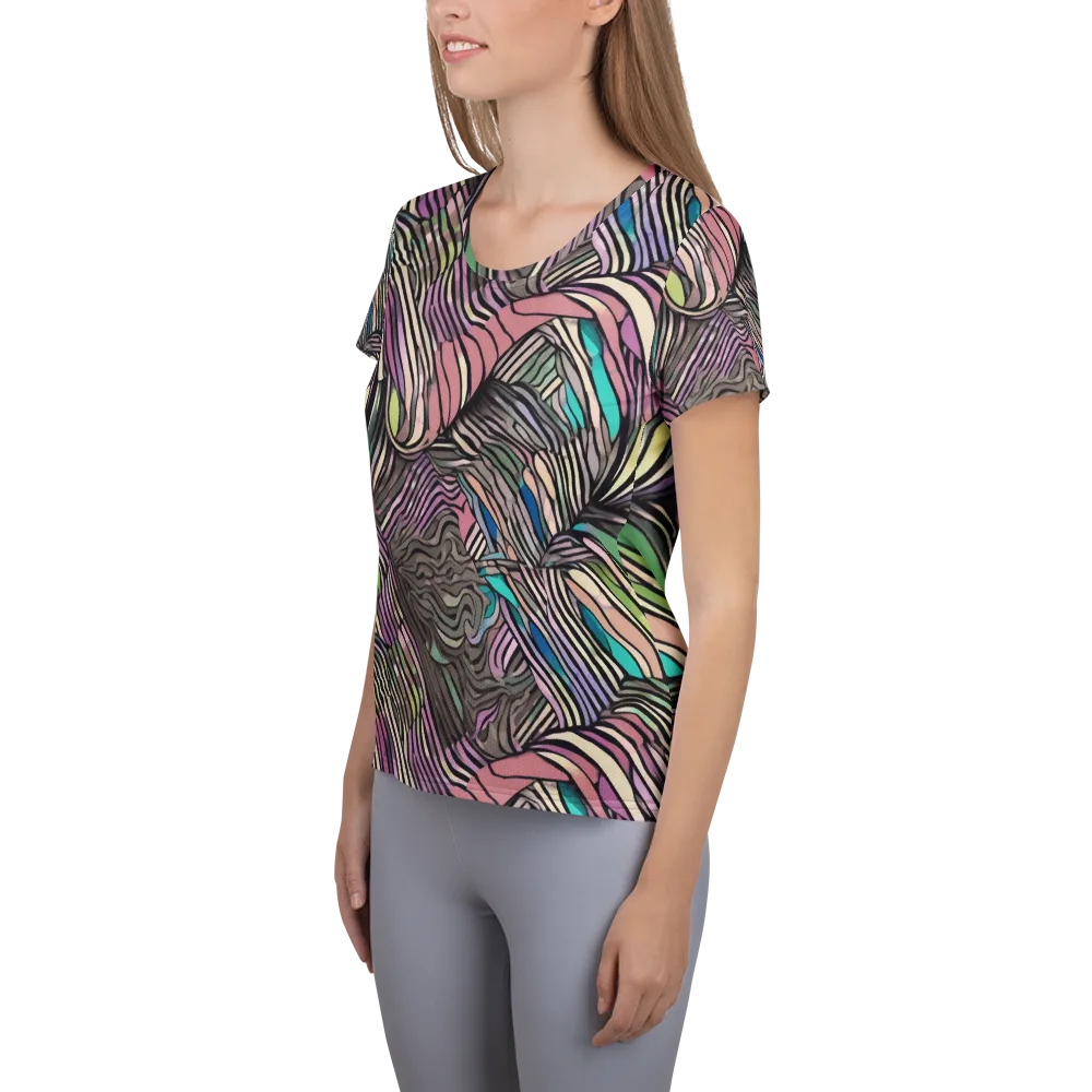 Striated Reverie on Women's Athletic T-Shirt — Left