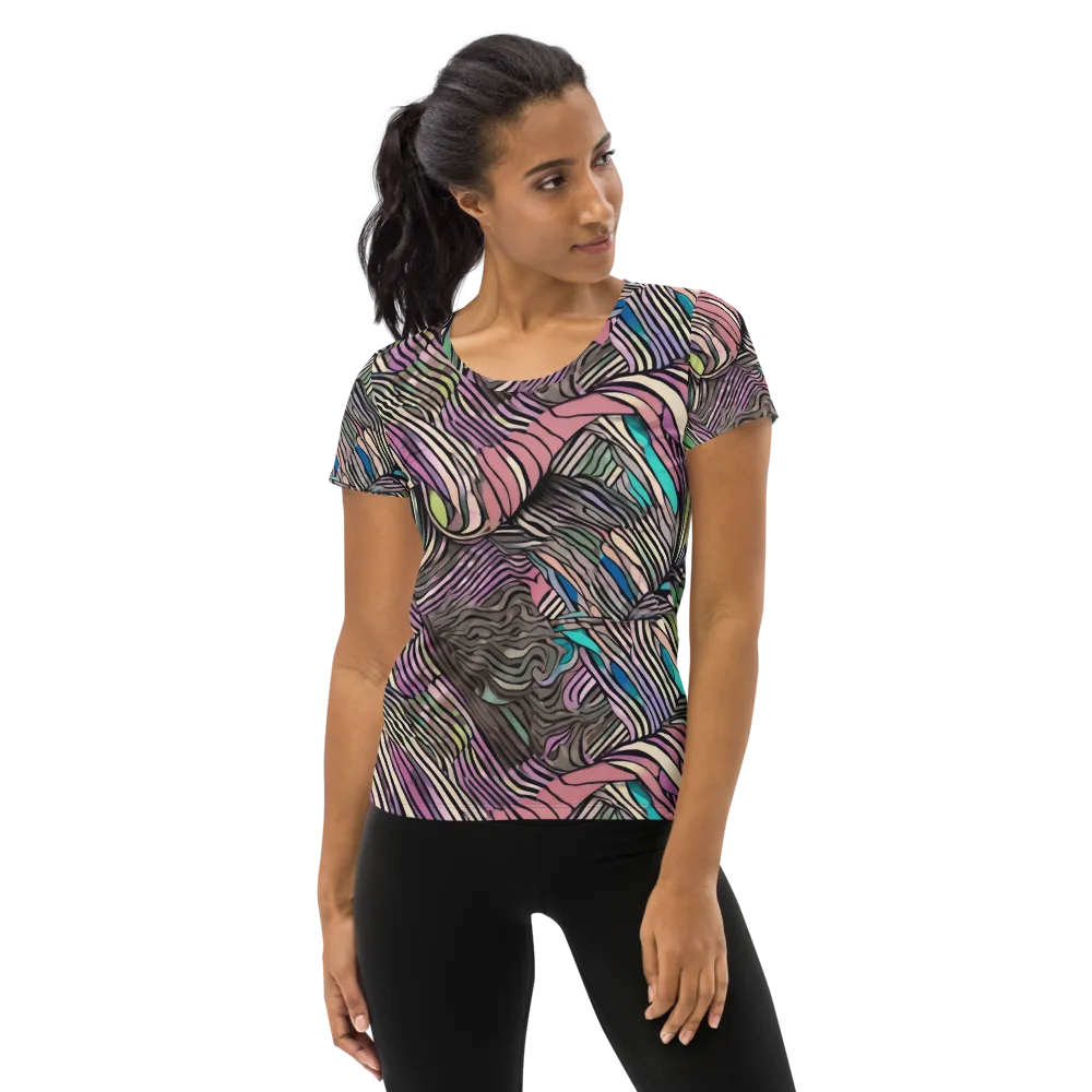 Striated Reverie on Women's Athletic T-Shirt — Front