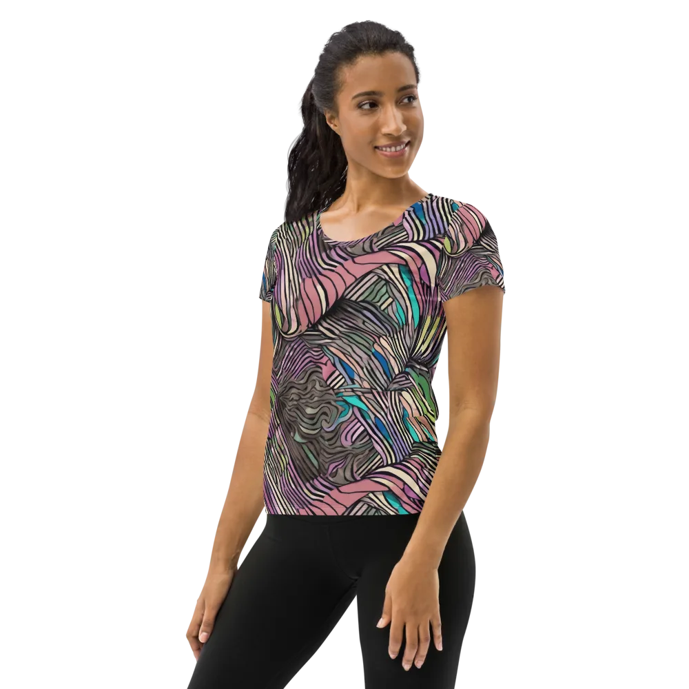 Striated Reverie on Women's Athletic T-Shirt — Left