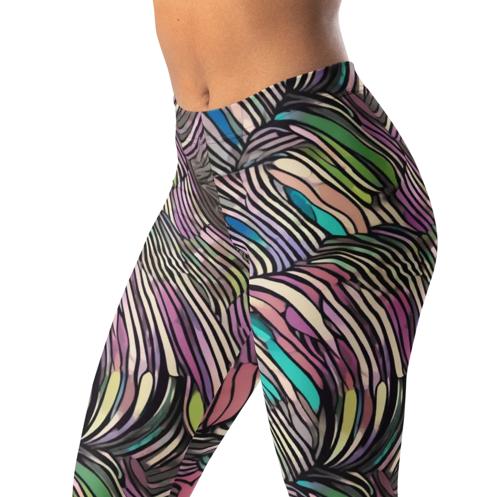 Striated Reverie on Leggings — Left Front