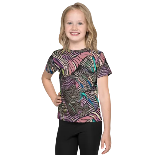Striated Reverie on a Kids Crew Neck T-Shirt