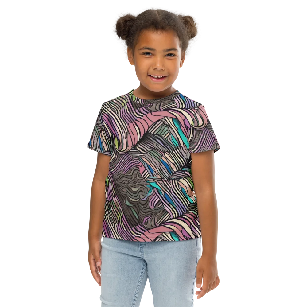 Striated Reverie on Kids Crew Neck T-Shirt — Front