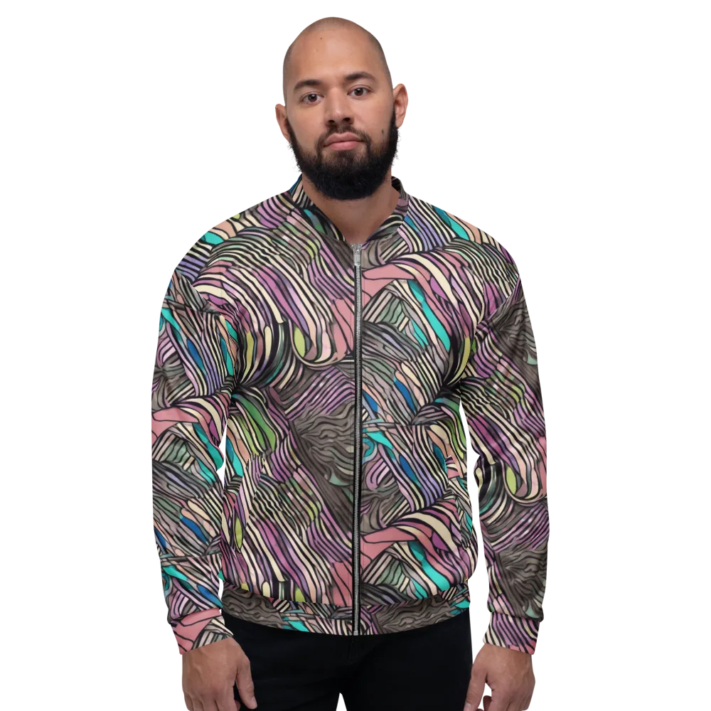 Striated Reverie on Bomber Jacket — Front