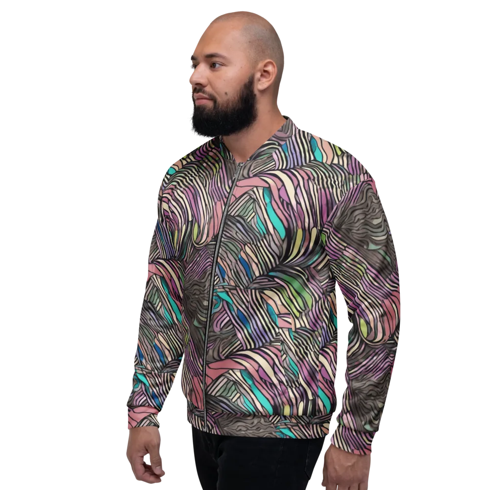 Striated Reverie on Bomber Jacket — Left