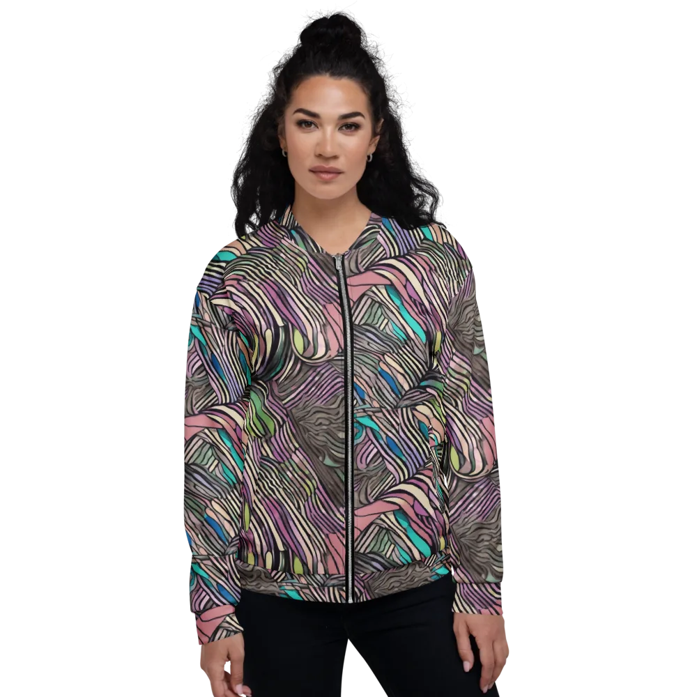 Striated Reverie on Bomber Jacket — Front