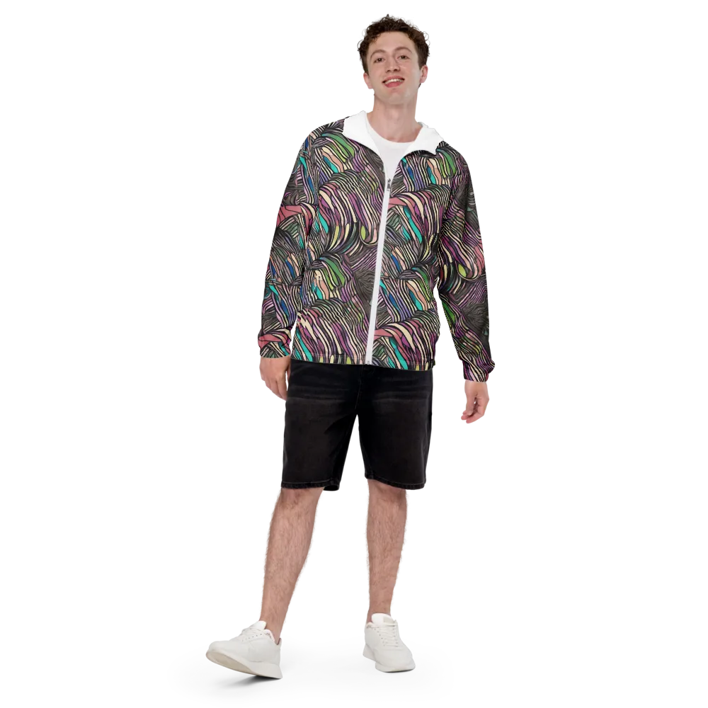 Striated Reverie on Men's Windbreaker — Front