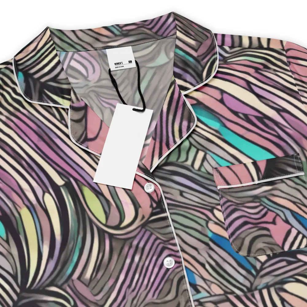 Striated Reverie on Women's Short Sleeve Pajama Top — Product details