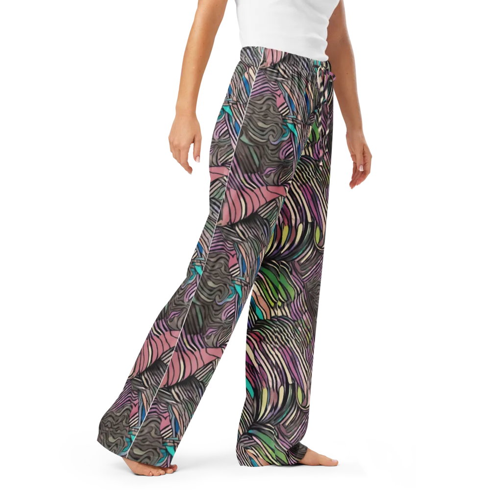 Striated Reverie on Women's Pajama Pants — Right Front