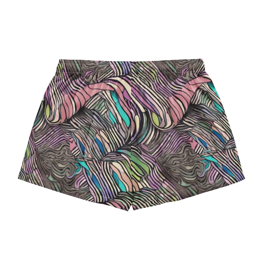 Striated Reverie on Women's Pajama Shorts — Back