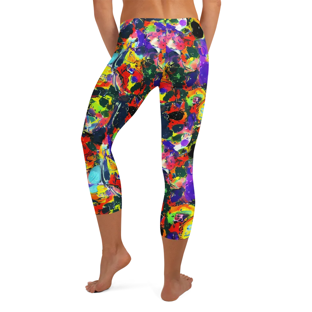 Electric Impasto on Capri Leggings — Back