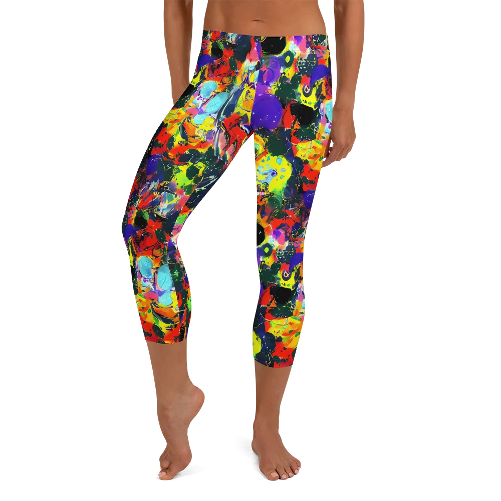 Electric Impasto on Capri Leggings — Front