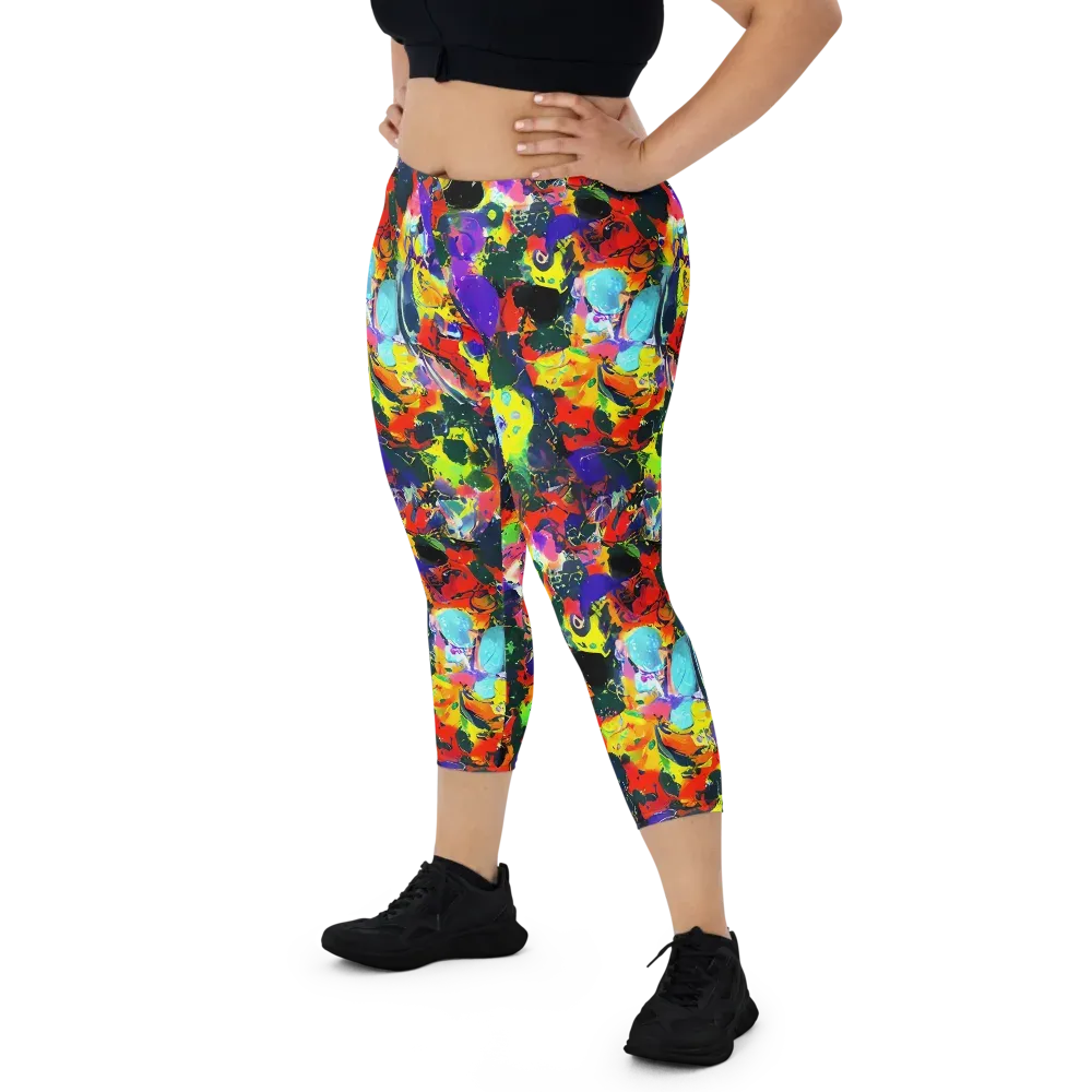 Electric Impasto on Capri Leggings — Front