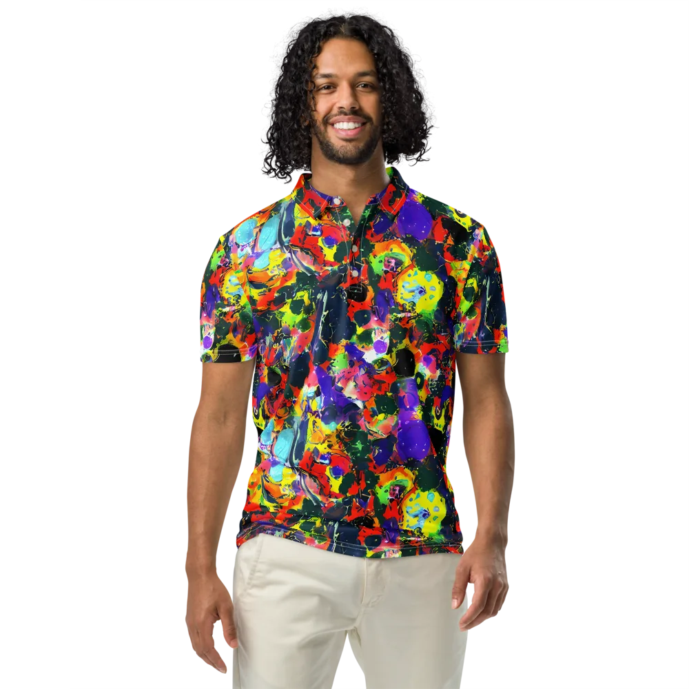 Electric Impasto on Men's Slim Fit Polo Shirt — Front