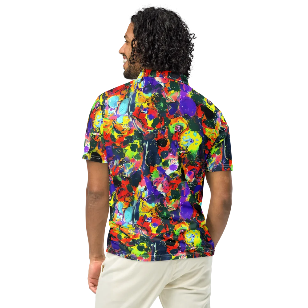 Electric Impasto on Men's Slim Fit Polo Shirt — Back