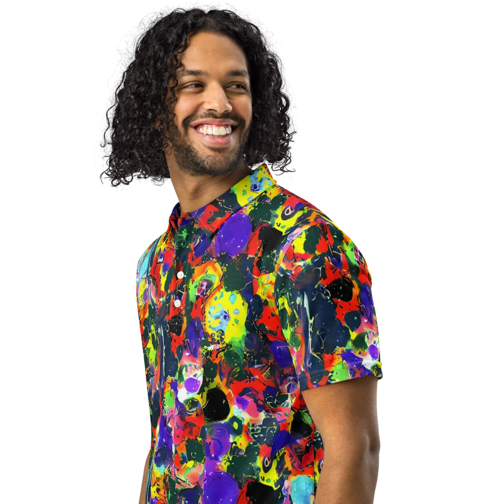 Electric Impasto on Men's Slim Fit Polo Shirt — Left Front