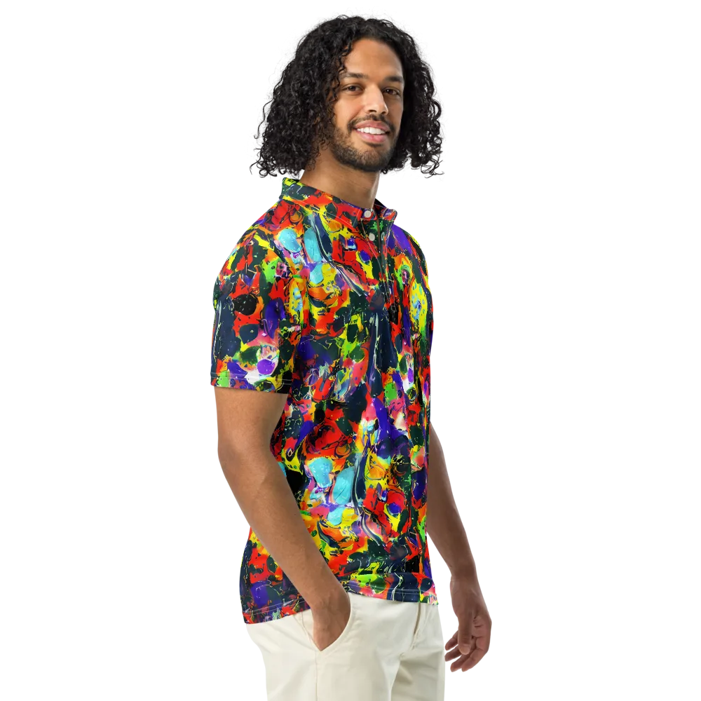 Electric Impasto on Men's Slim Fit Polo Shirt — Right Front