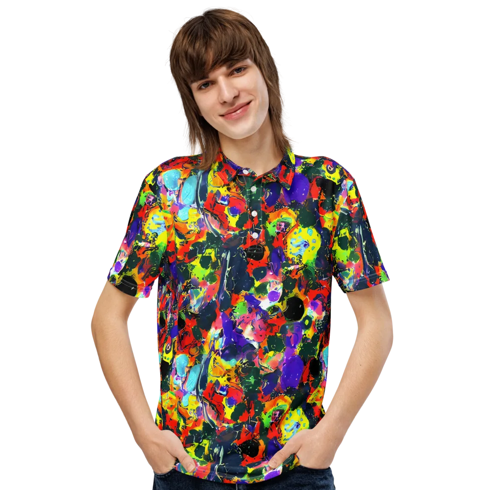 Electric Impasto on Men's Slim Fit Polo Shirt — Front