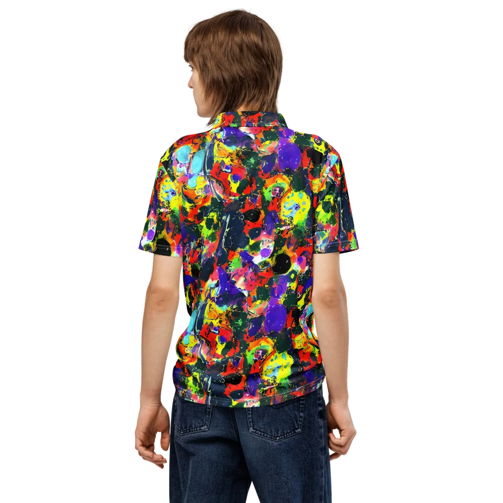 Electric Impasto on Men's Slim Fit Polo Shirt — Back