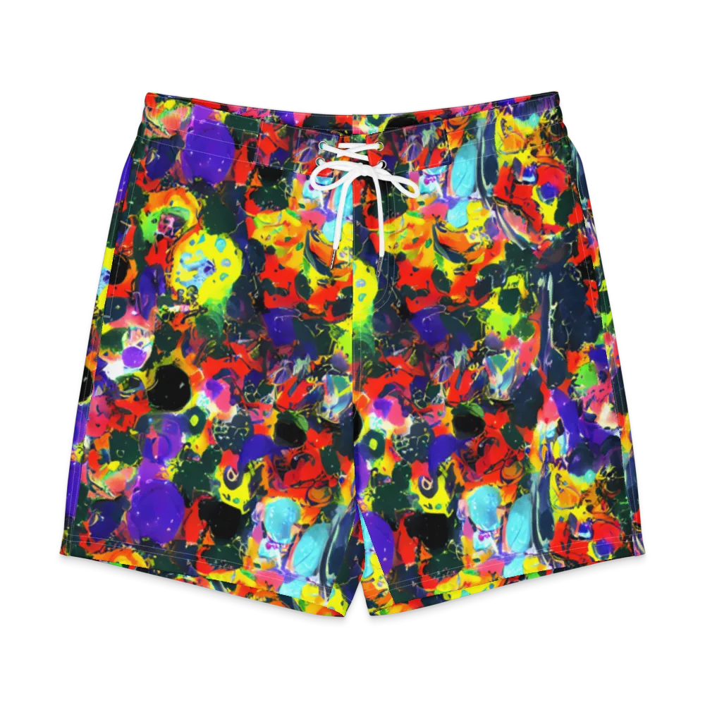 Electric Impasto on Men's Board Shorts — Front