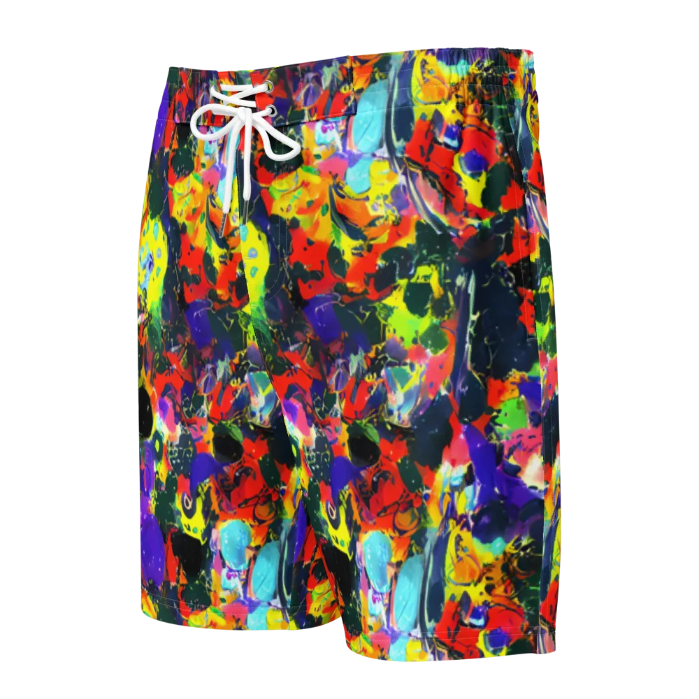 Electric Impasto on Men's Board Shorts — Front