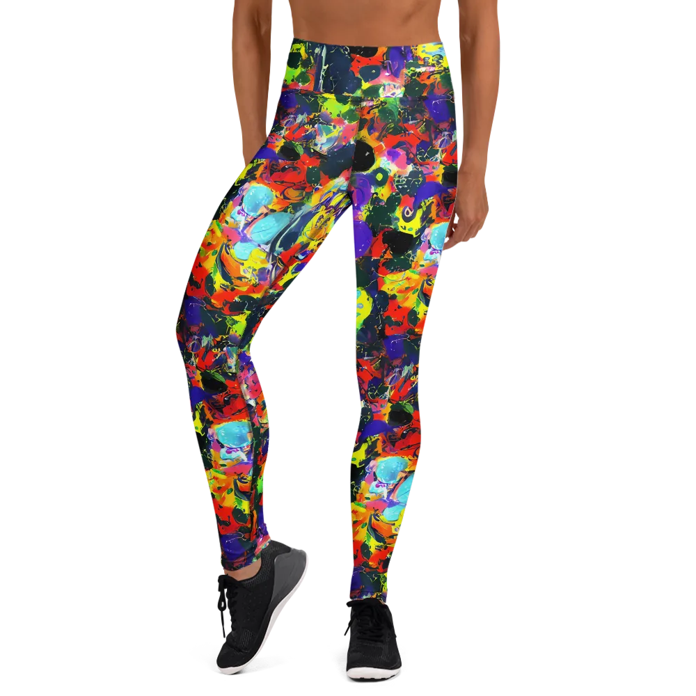Electric Impasto on Yoga Leggings — Front