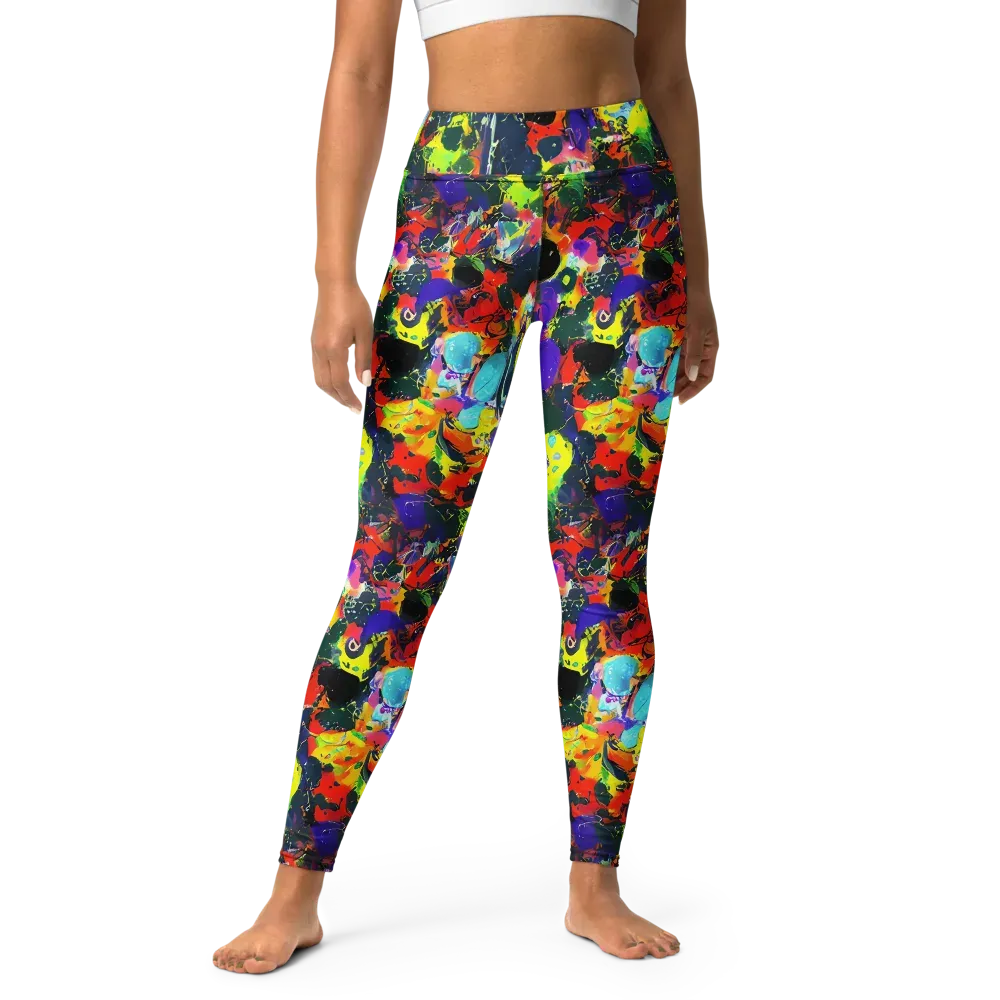 Electric Impasto on Yoga Leggings — Front