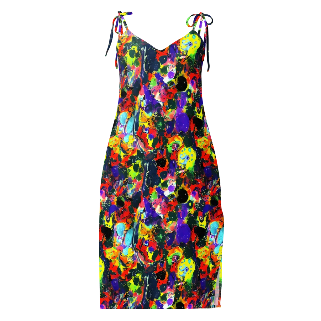 Electric Impasto on Slip Dress — Front