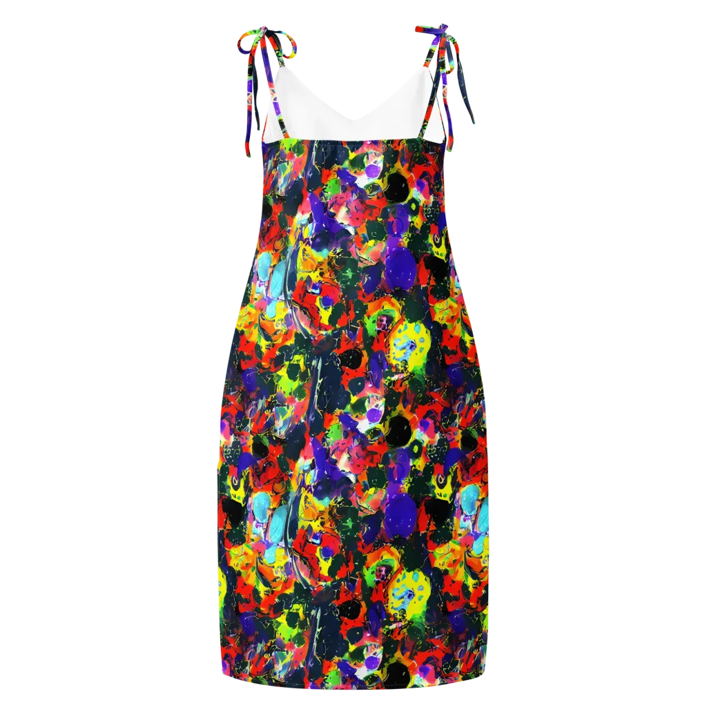 Electric Impasto on Slip Dress — Back