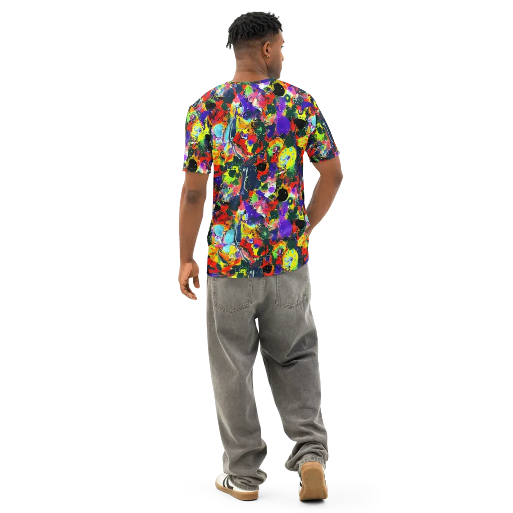 Electric Impasto on Men's Cotton Crew Neck T-Shirt — Back