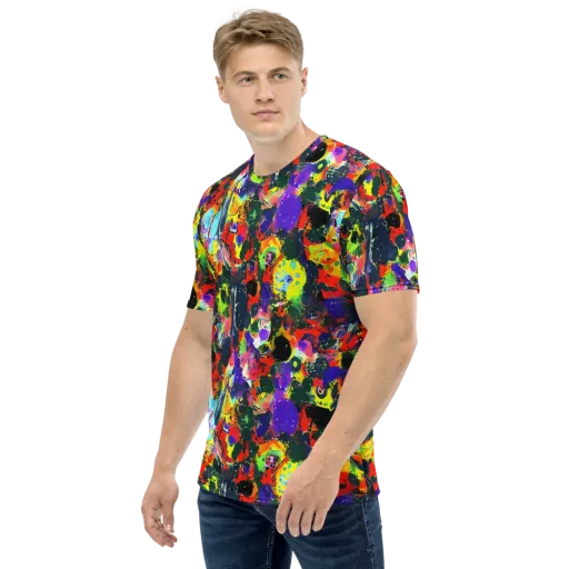 Electric Impasto on a Men's Crew Neck T-Shirt