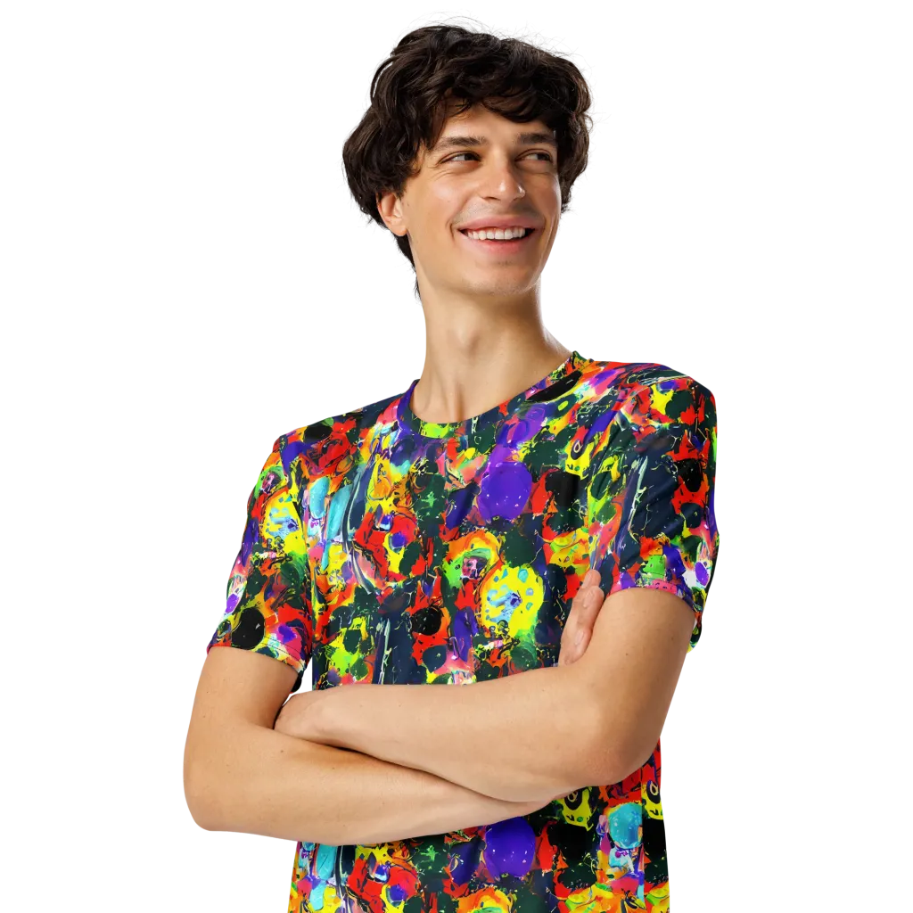 Electric Impasto on Men's Crew Neck T-Shirt — Left Front