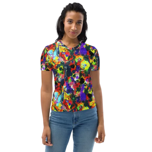 Electric Impasto on a Women's Crew Neck T-Shirt