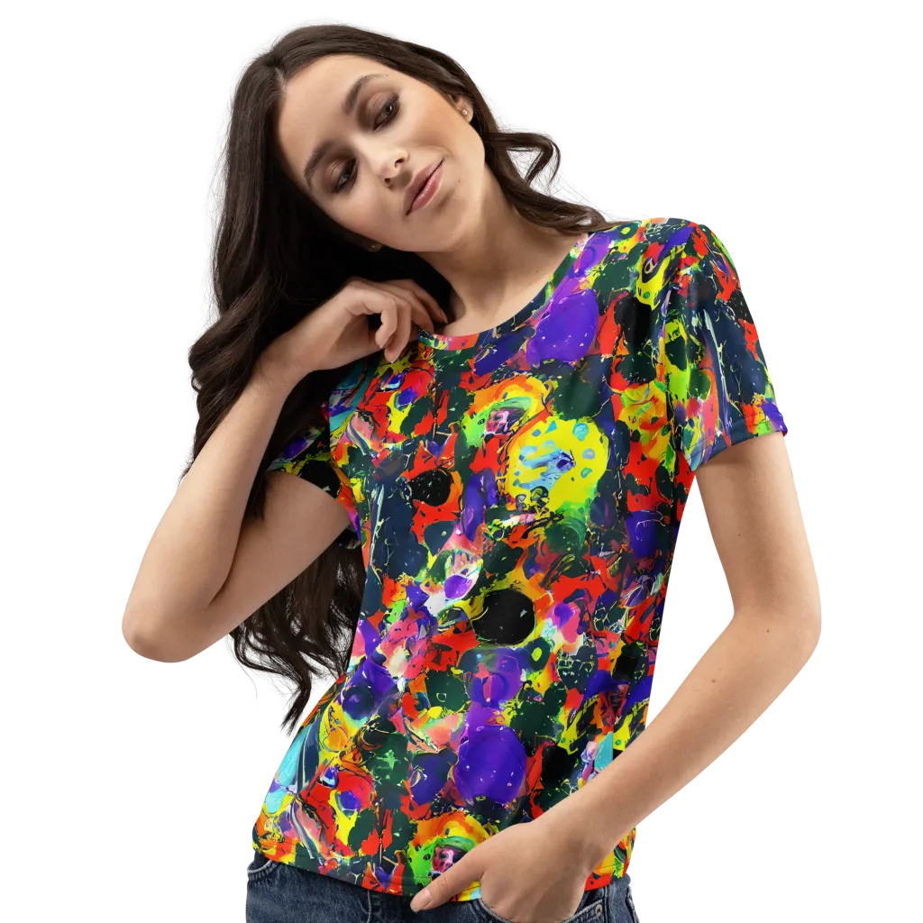 Electric Impasto on Women's Crew Neck T-Shirt — Left Front