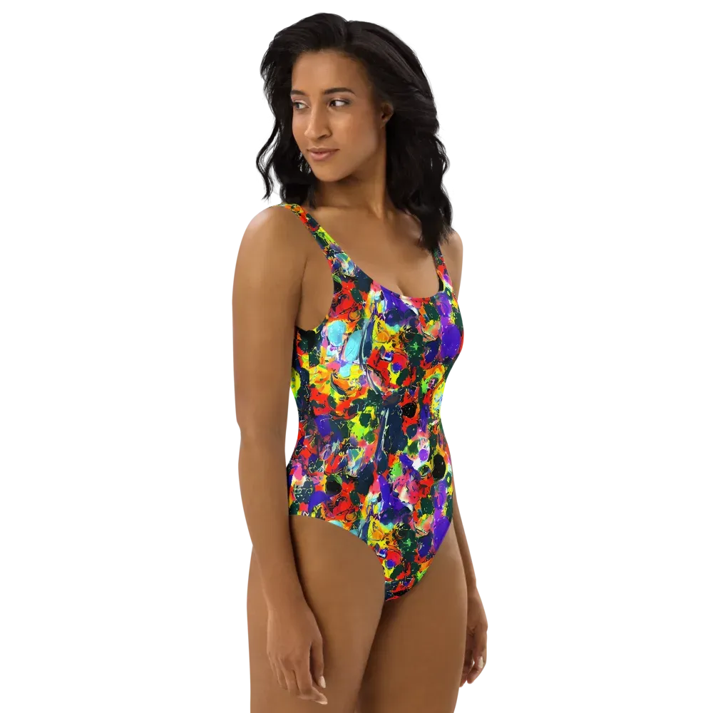 Electric Impasto on One-Piece Swimsuit — Right