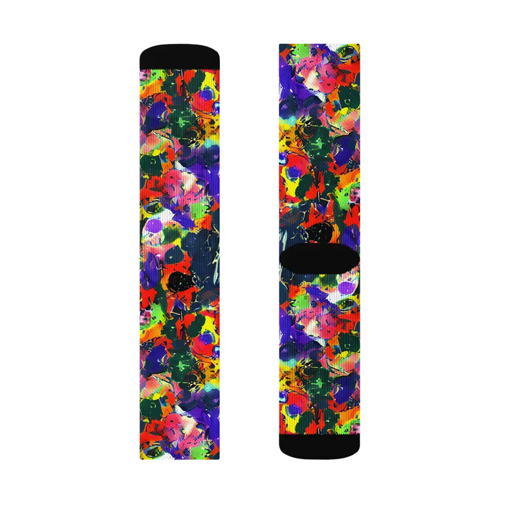 Electric Impasto on Socks — Right Sock