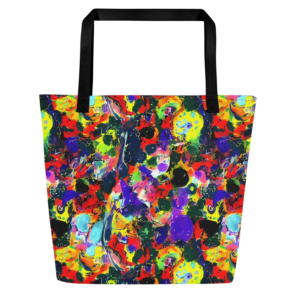 Electric Impasto on Large Tote Bag W/ Pocket — Front