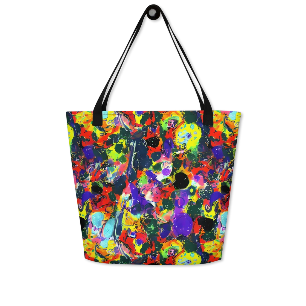 Electric Impasto on Large Tote Bag W/ Pocket — Front