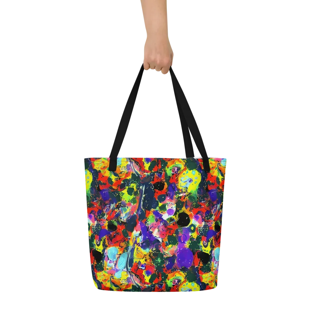 Electric Impasto on Large Tote Bag W/ Pocket — Front