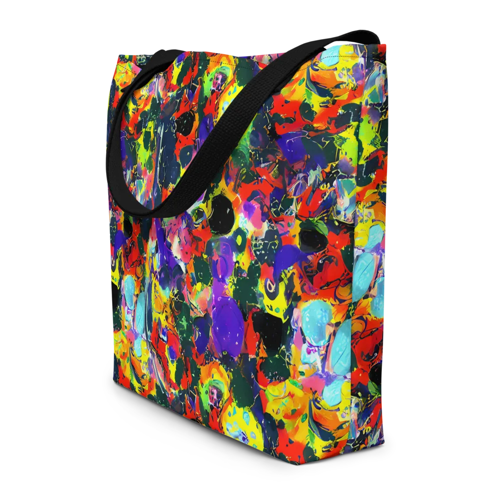 Electric Impasto on Large Tote Bag W/ Pocket — Front