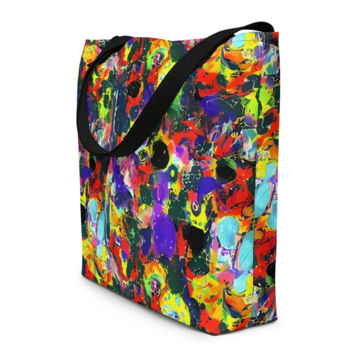 Electric Impasto on a Large Tote Bag W/ Pocket
